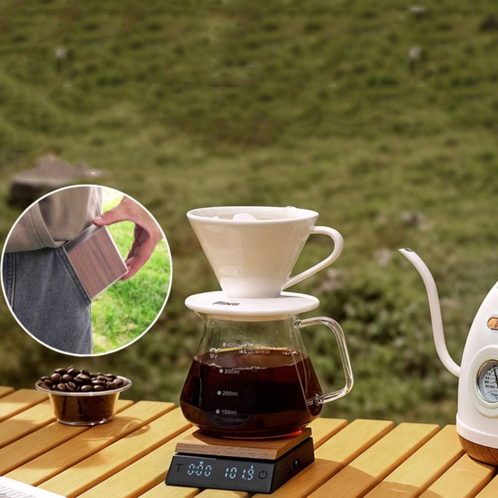 Portion Scale Digital - Walnut Wood Mini Wooden Tea Scale