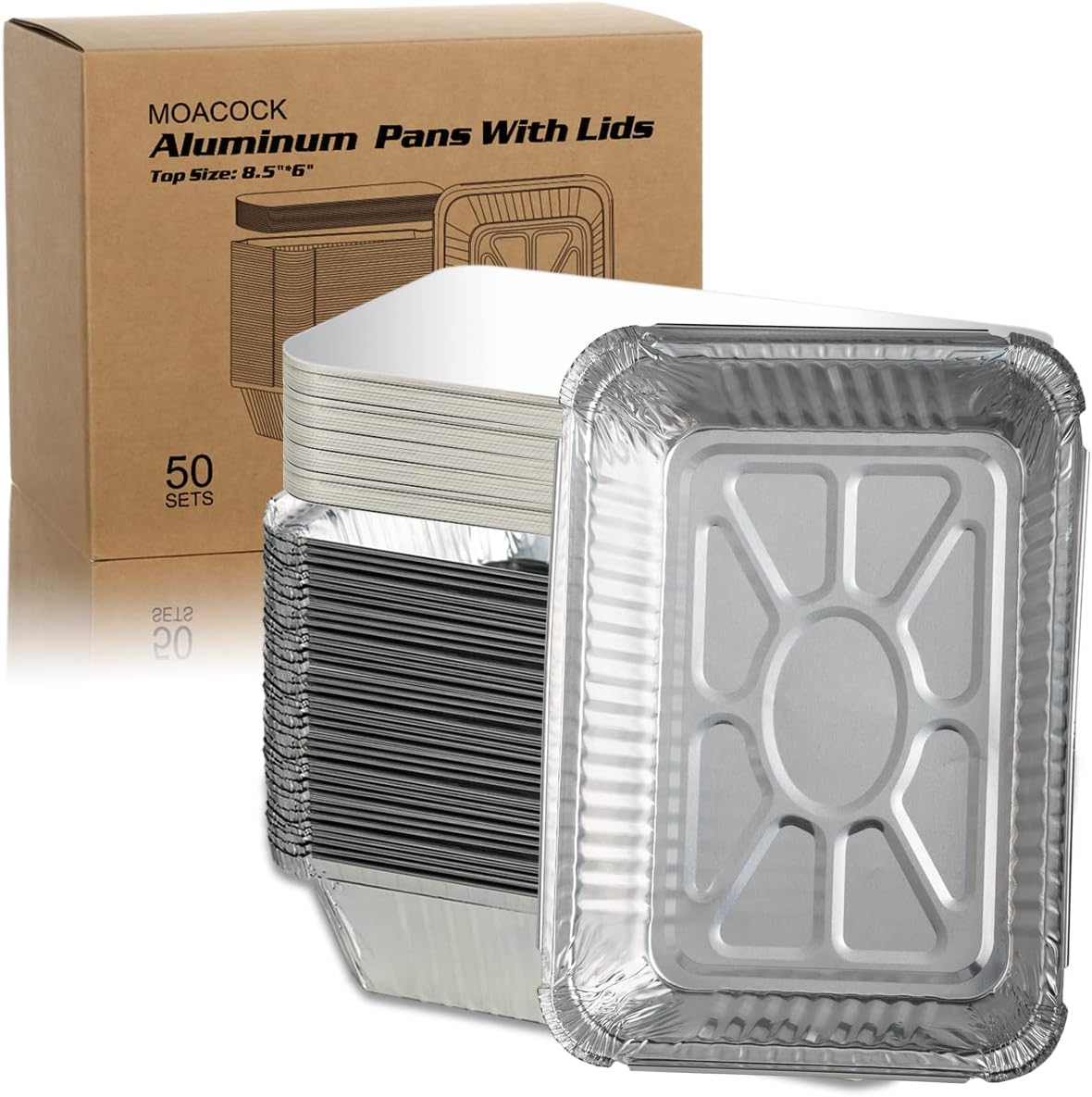 Meal Prep Menu - MOACOCK 50 Pack Aluminum Pans with
