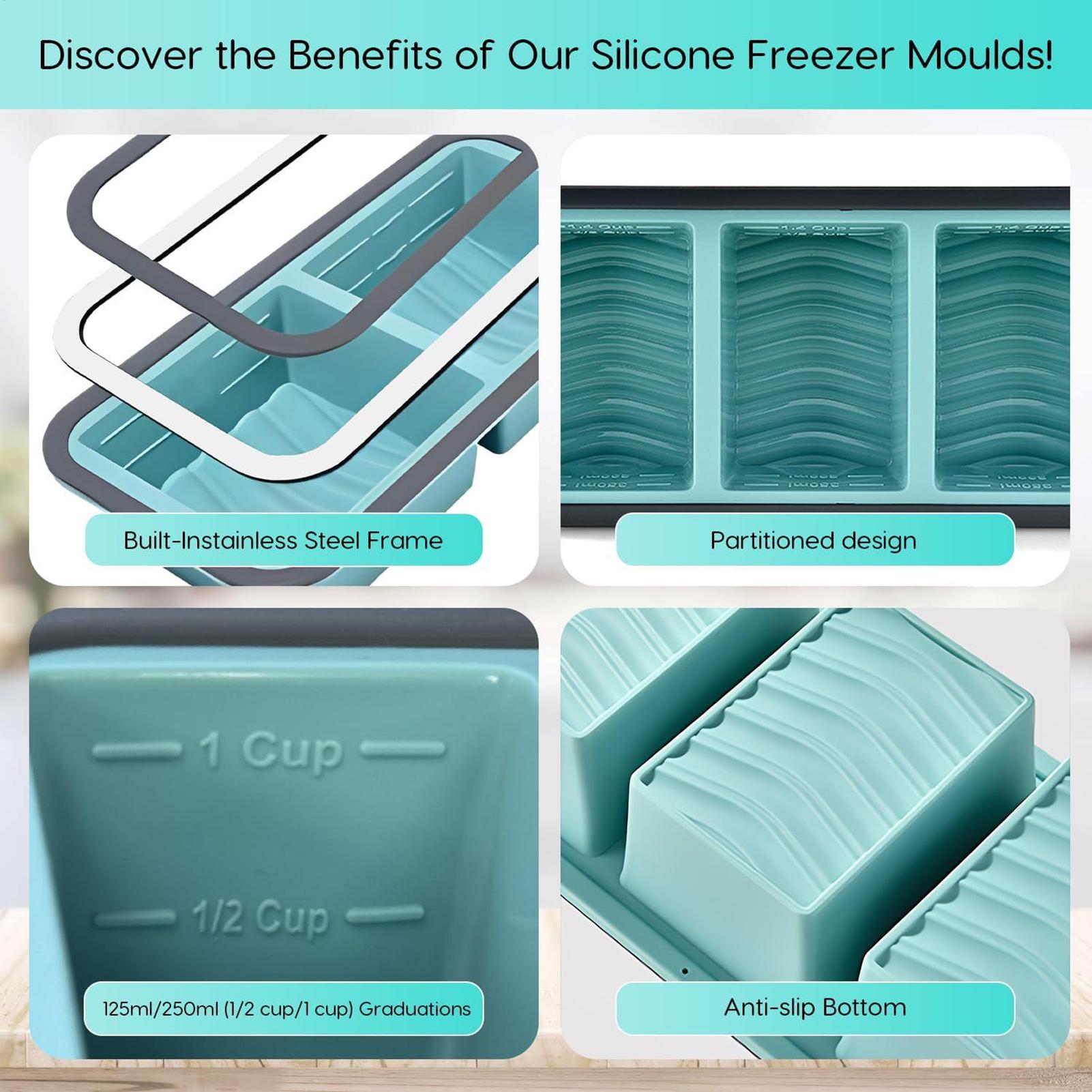 Silicone Freezer Molds Easy Re - Meal Prep Menu review and price