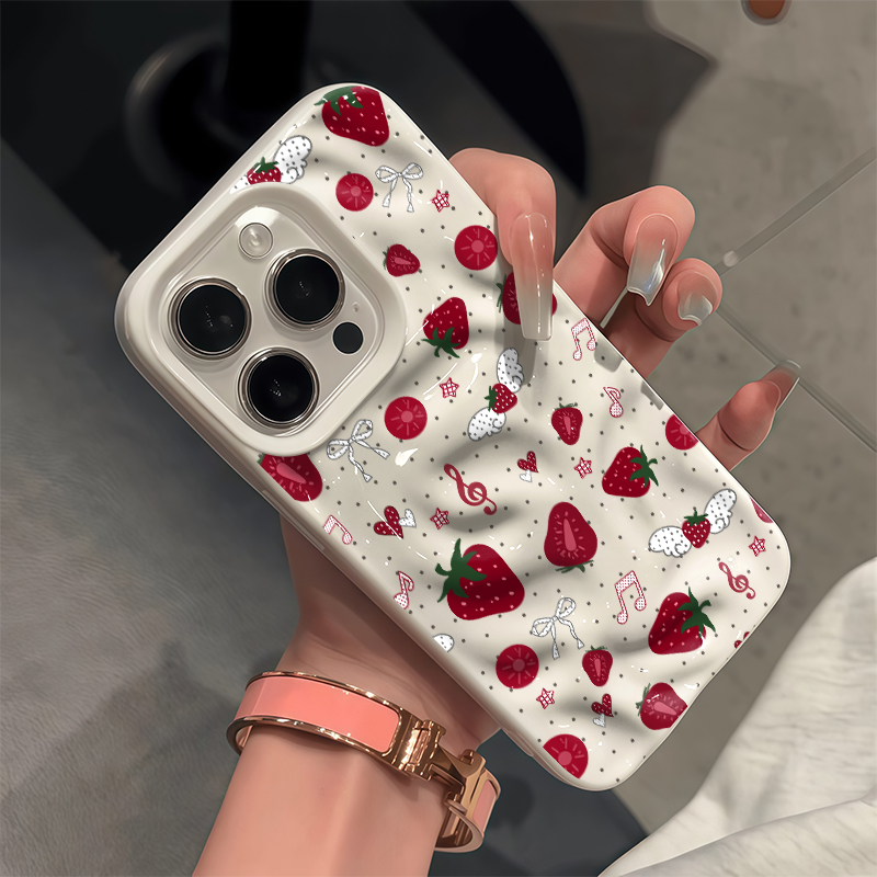 Cute 3D Wrinkle Case For iPhon - Strawberry Huller review and price