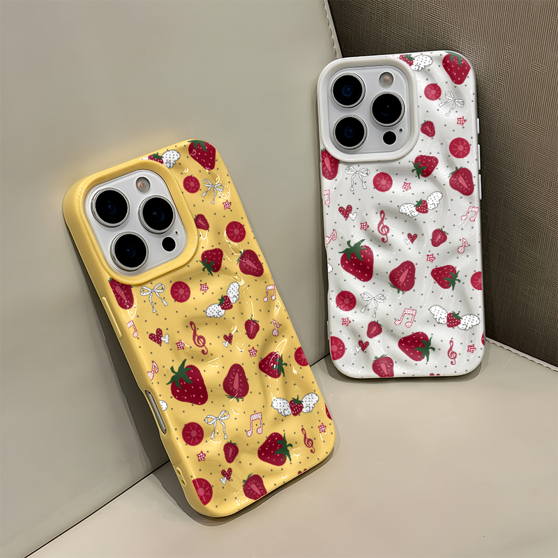 Cute 3D Wrinkle Case For iPhon - Strawberry Huller review and price