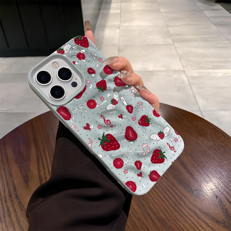 Cute 3D Wrinkle Case For iPhon - Strawberry Huller review and price