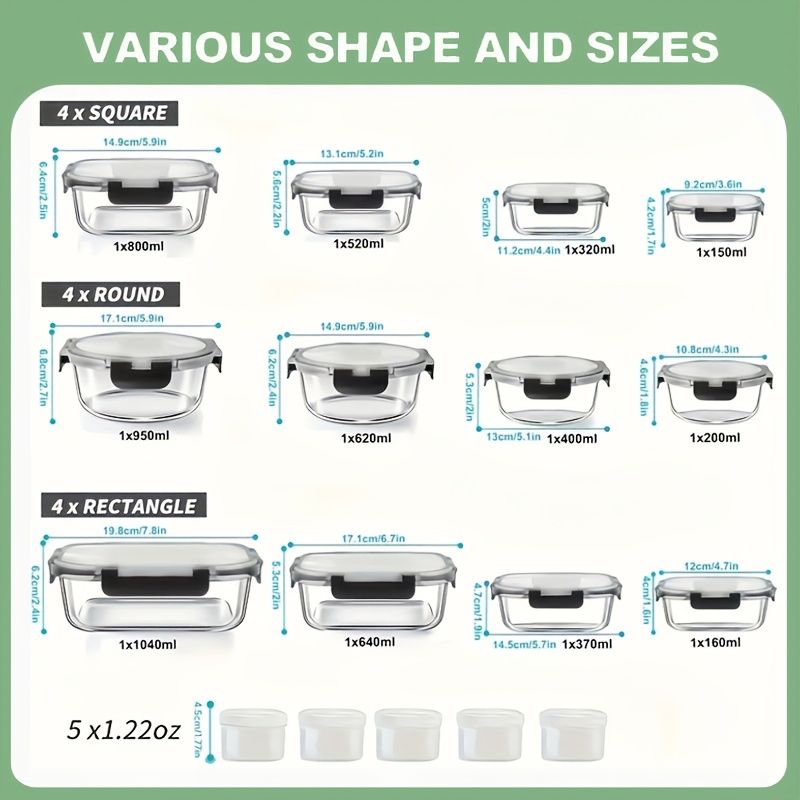 17pcs Glass Food Storage Conta - Meal Prep Freezer review and price