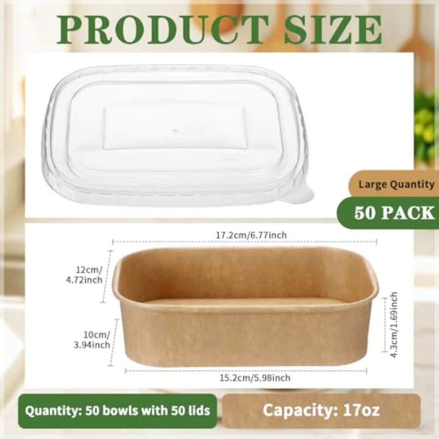 50 Pack Disposable Food Contai - Meal Prep Yogurt Bowl review and price