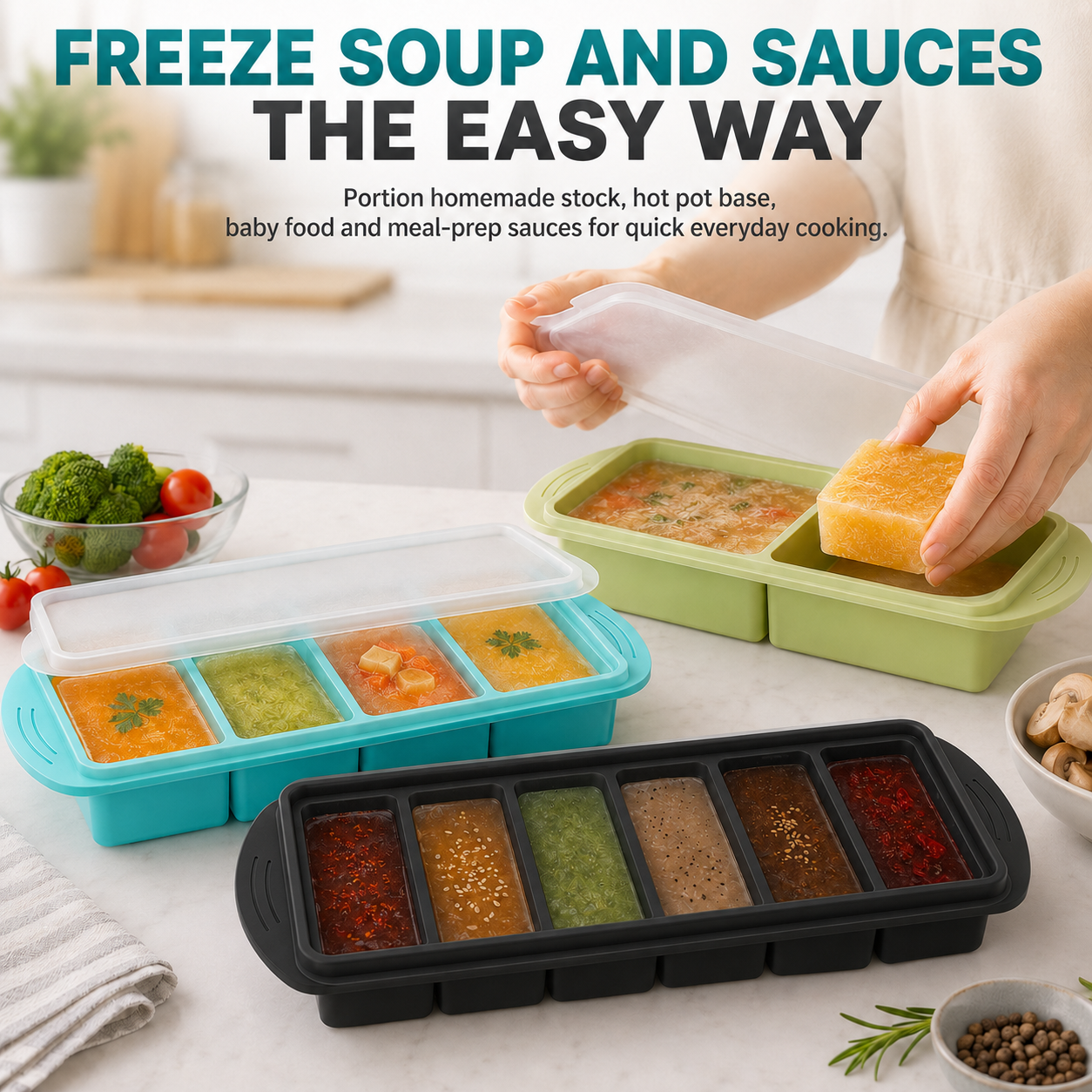 3 Pack Silicone Freezer Trays  - Meal Prep Menu review and price