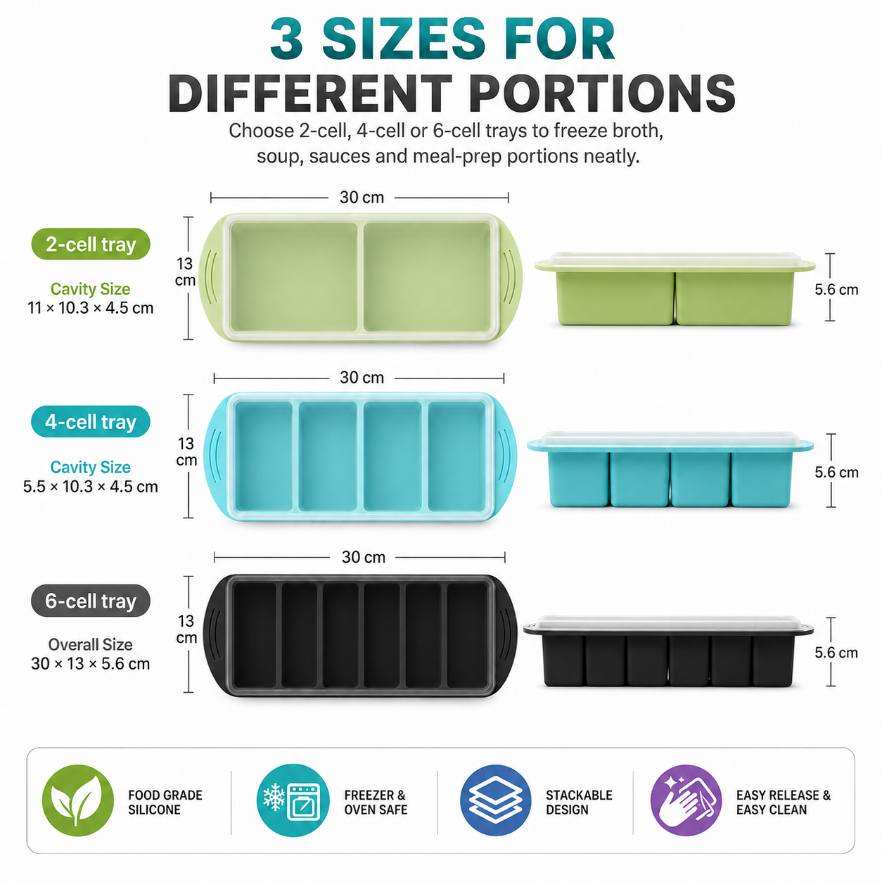 3 Pack Silicone Freezer Trays  - Meal Prep Menu review and price