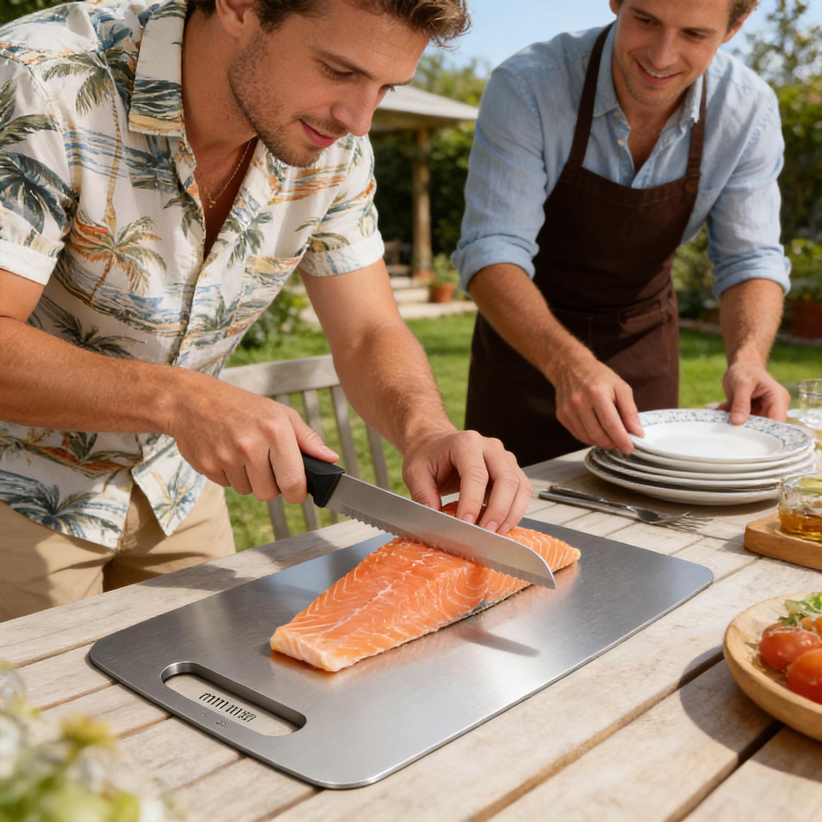 Stainless Steel Chopping Board - Meal Prep Chicken review and price
