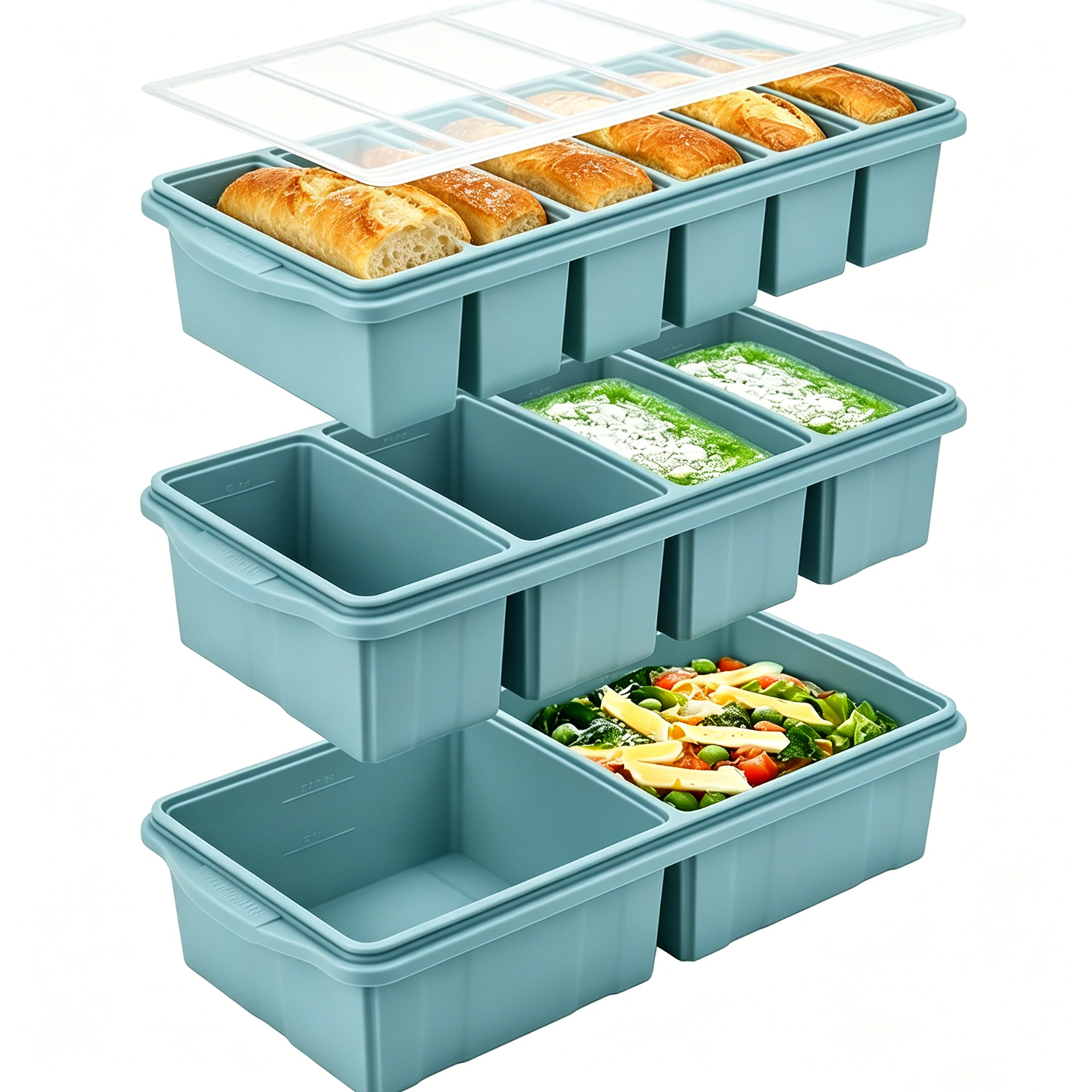 Silicone Freezer Tray with Lid - Meal Prep Menu review and price