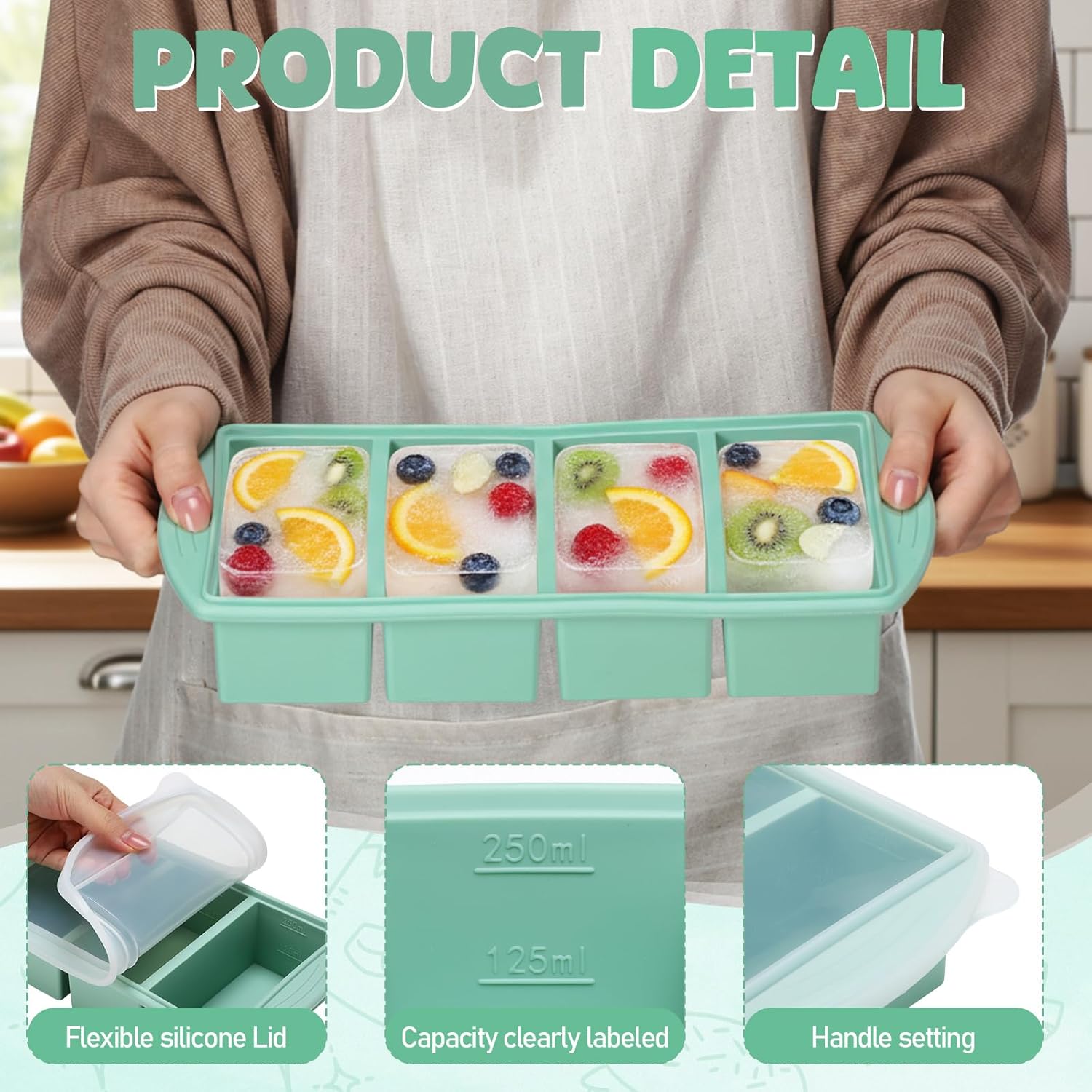 Silicone Freezer Tray with Lid - Meal Prep Menu review and price