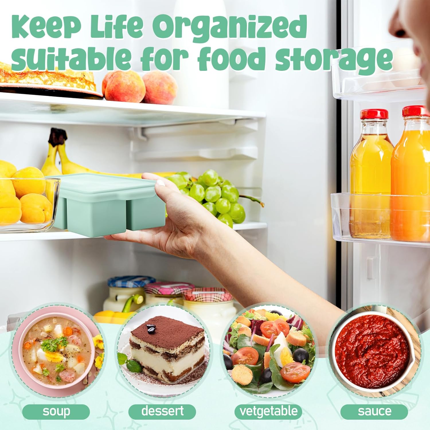 Silicone Freezer Tray with Lid - Meal Prep Menu review and price