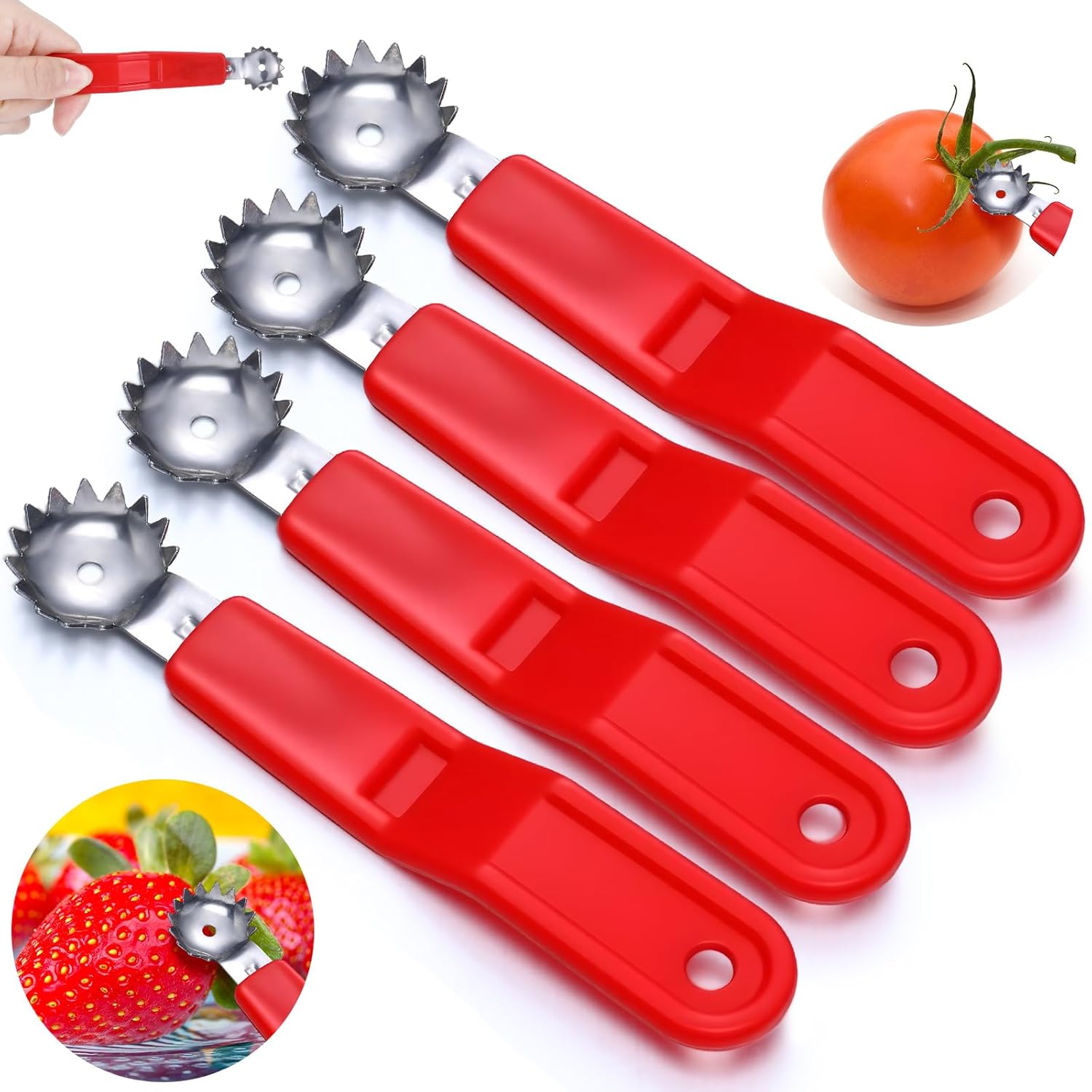 4 Pcs Tomato Corer Tool Strawb - Strawberry Huller review and price