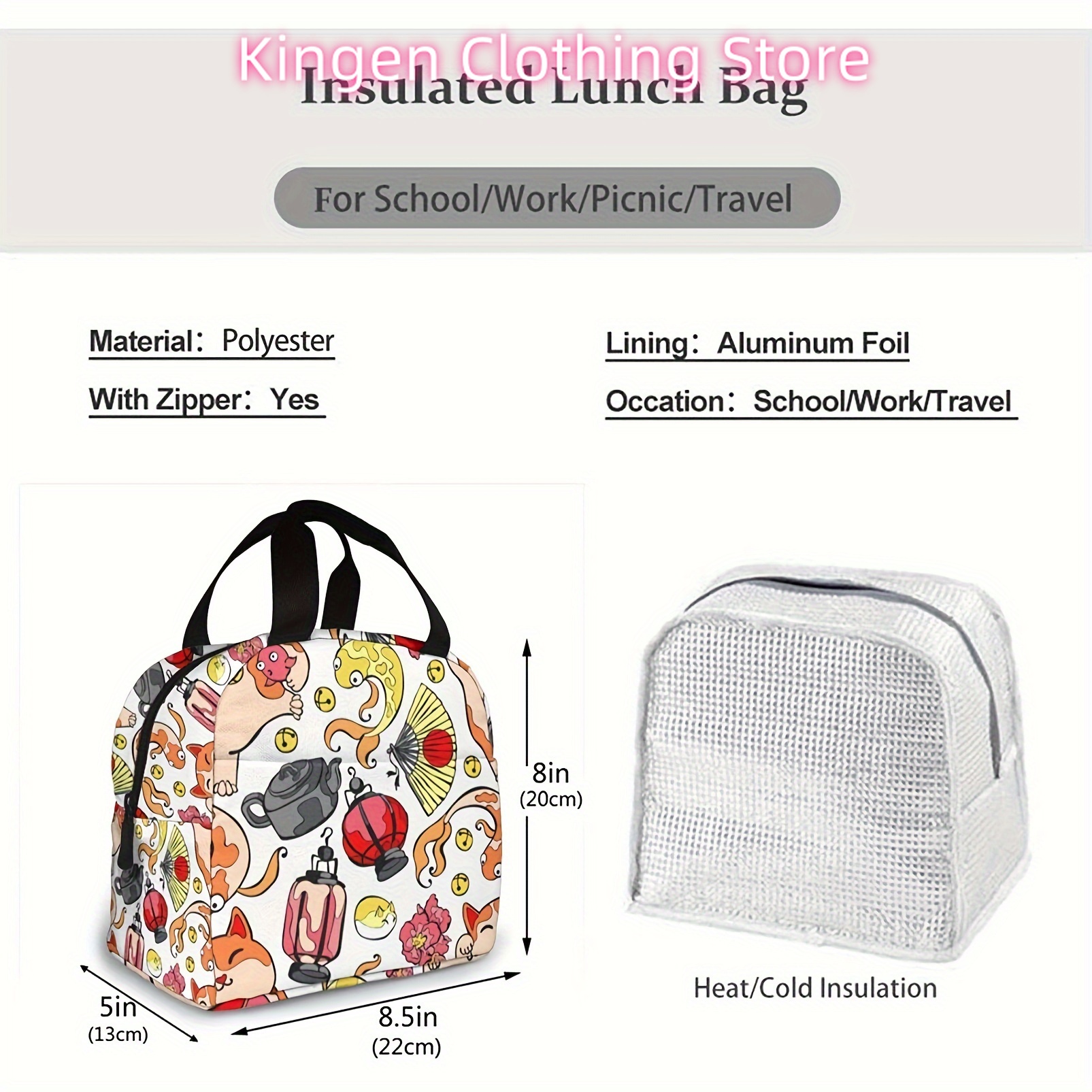 1Pcs Insulated Lunch Bag with  - Meal Prep Japanese review and price