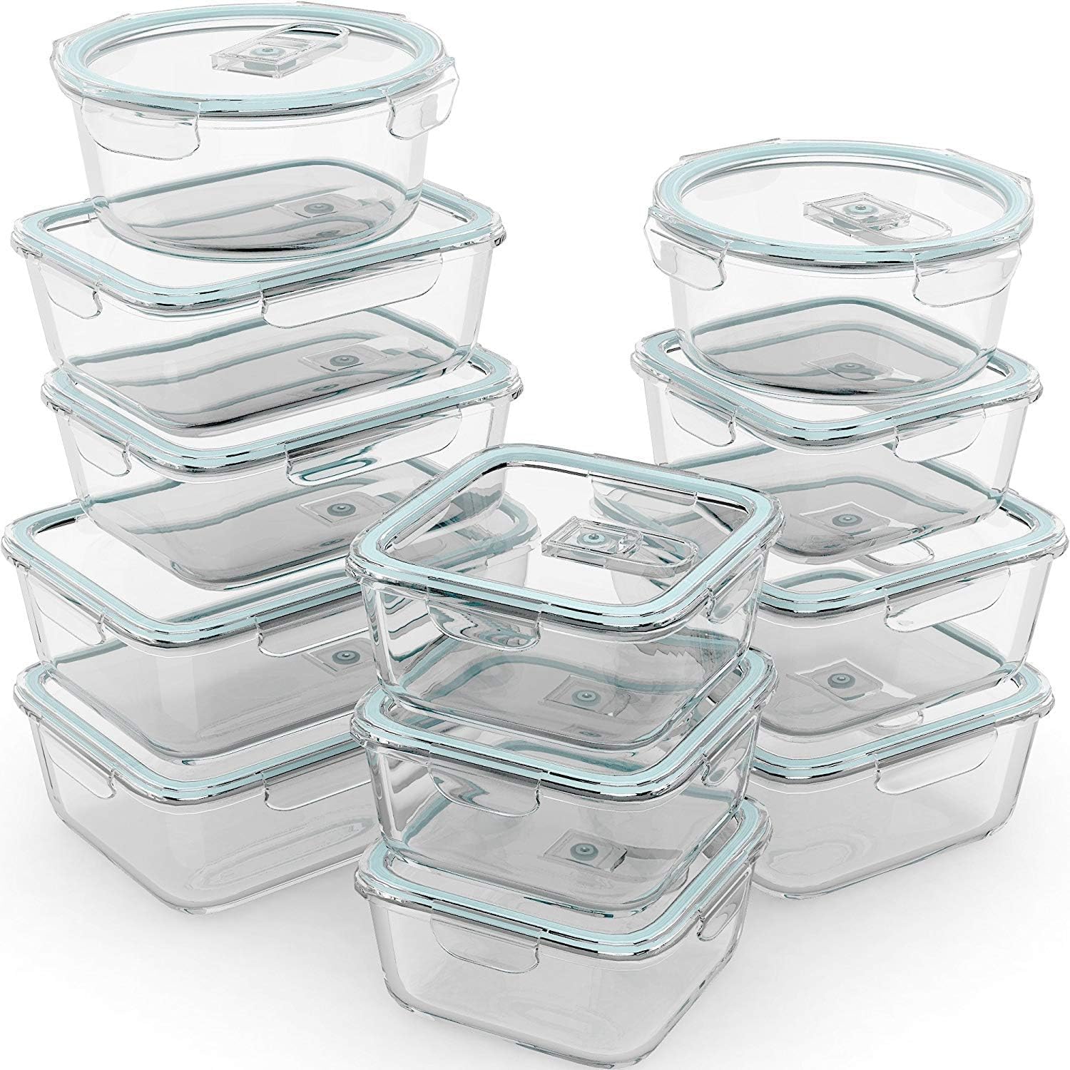 24 Pc Airtight Glass Food Stor - Meal Prep Freezer review and price
