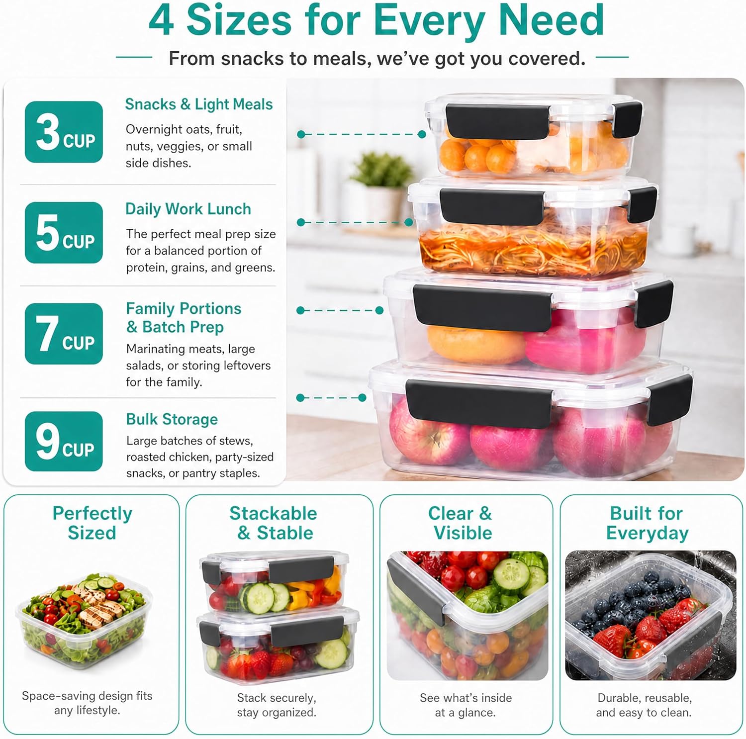 5 Cup Plastic Food Storage Con - Meal Prep Freezer review and price