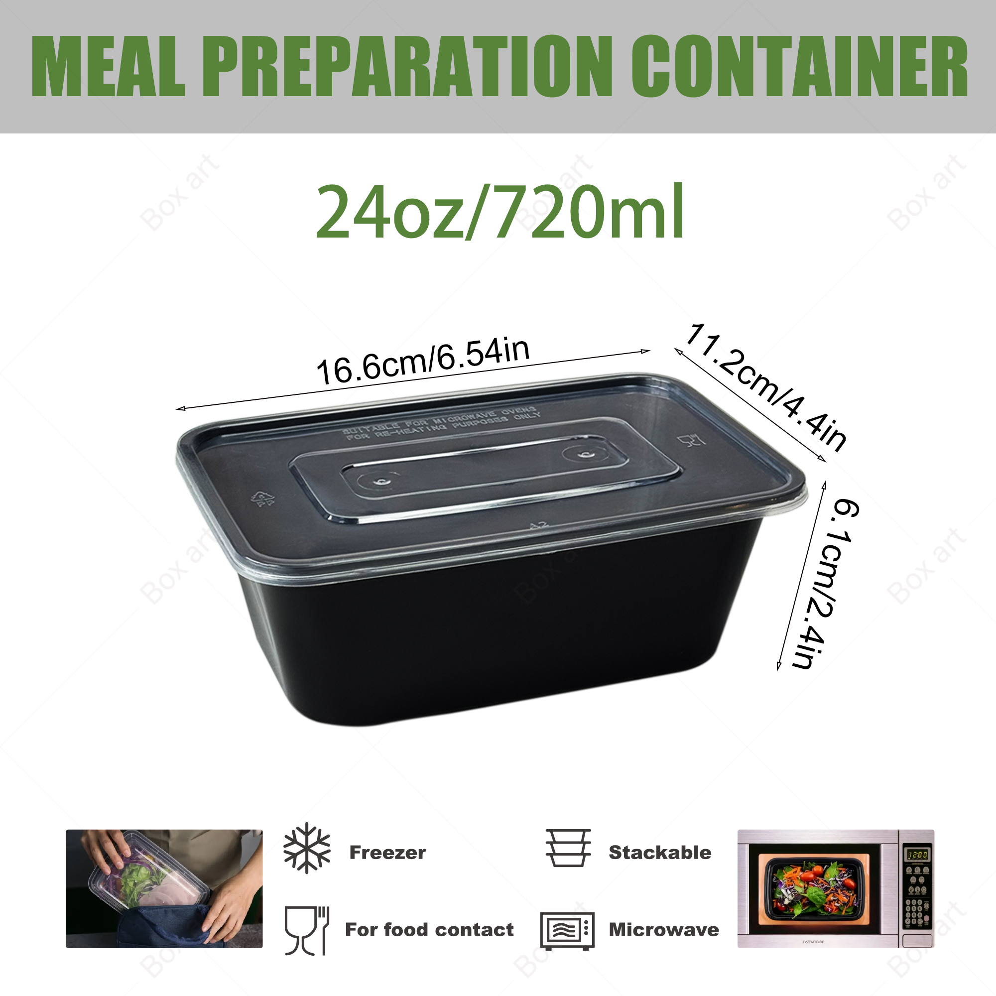 15/50Pcs, 720ml Rectangular Me - Meal Prep Menu review and price
